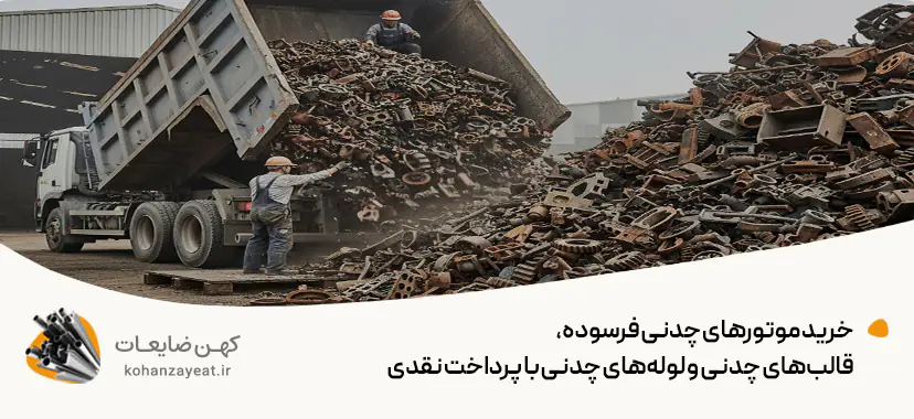 خریدار ضایعات چدن در تهران | 💰قیمت ضایعات چدن دست دوم 1404 خرید موتورهای چدنی فرسوده، قالبهای چدنی و لولههای چدنی با پرداخت نقدی